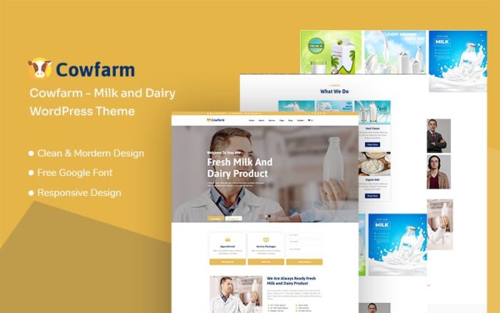 Cowfarm - Tema WordPress Responsif Susu dan Produk Susu