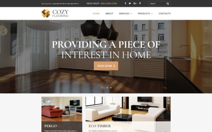 COZY - Template Situs Web HTML Modern Responsif Material Lantai