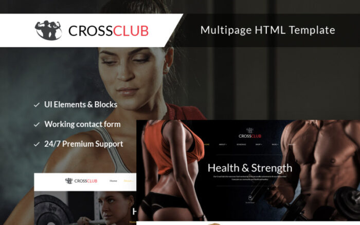 Crossclub - Template Situs Web Multihalaman Responsif Binaraga & Crossfit