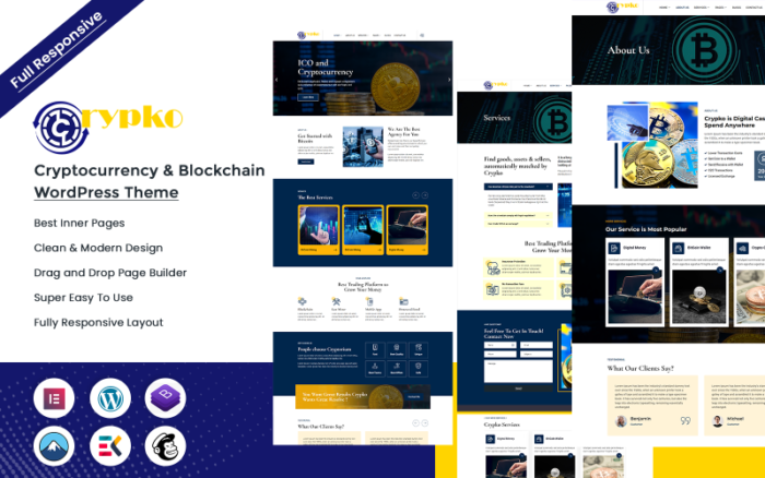 Crypko - Tema WordPress Mata Uang Kripto & Rantai Blok