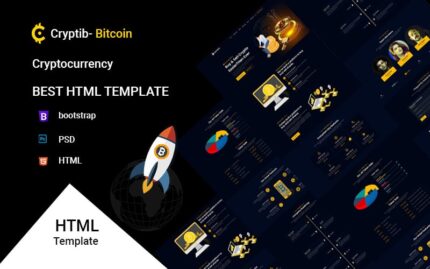 Templat HTML5 ICO Mata Uang Kripto & Bitcoin