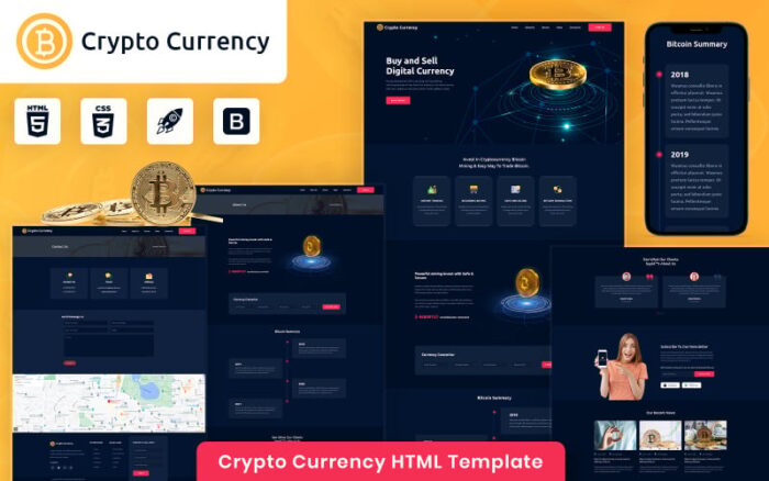 Template HTML Mata Uang Kripto