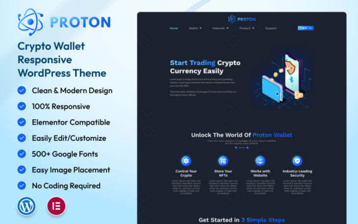 Tema WordPress Responsif Dompet Kripto