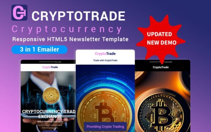 CryptoTrade - Template Newsletter HTML5 Responsif Mata Uang Kripto