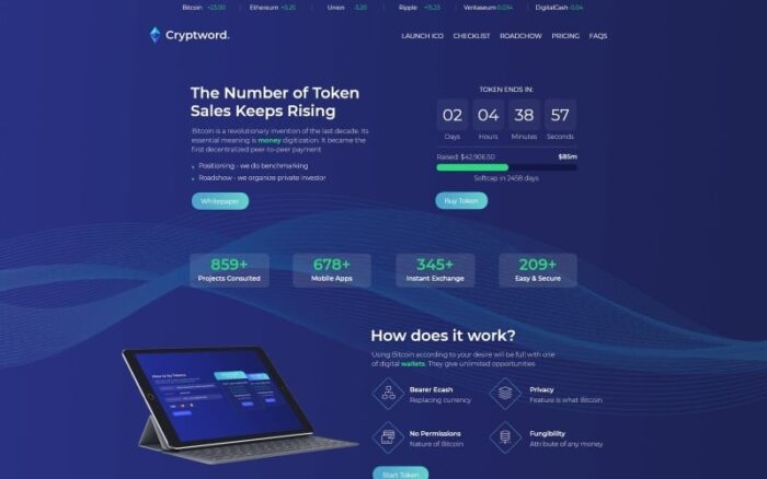 Cryptword - Cryptocurrency WordPress Elementor Theme