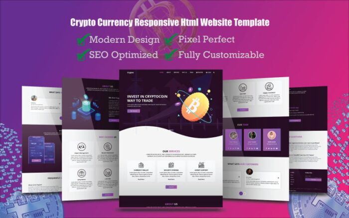 Crypxo - Template situs web responsif HTML perdagangan & mata uang kripto