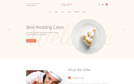 Cupcake - Template Situs Web Bersih Toko Kue