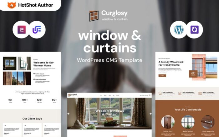 Curglosy - Tema WordPress Elementor untuk Jendela dan Tirai