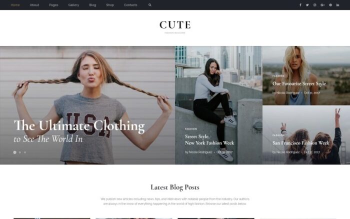 Lucu - Template Situs Web HTML5 Multihalaman Majalah Mode