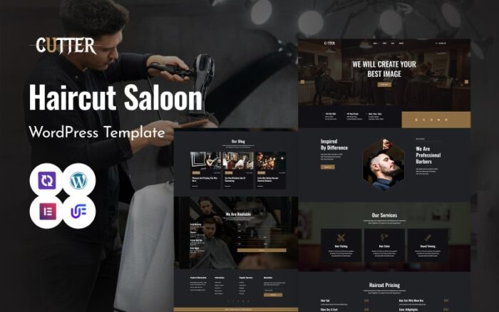 Cutter - Barber Modern Shop And Hairdresser WordPress Elementor Theme