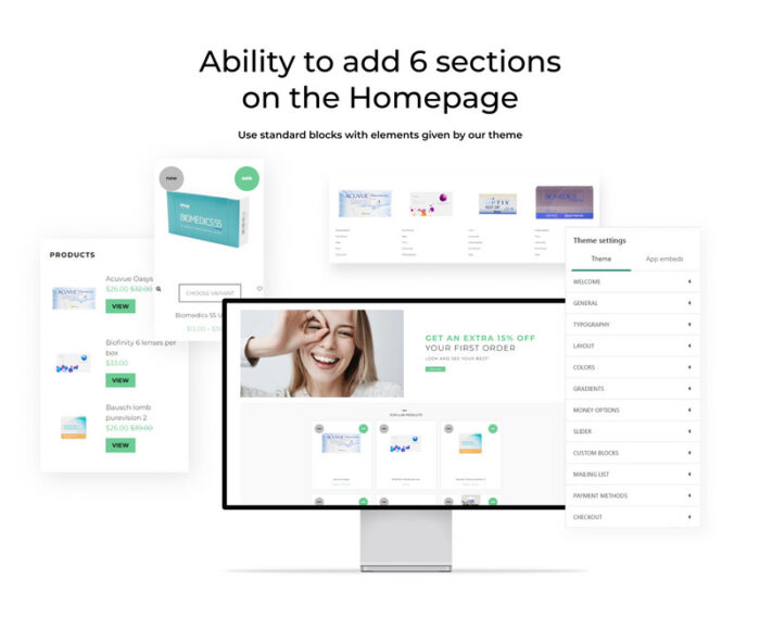 Toko Lensa Kontak - Tema Shopify Bersih Dokter Mata - Fitur Gambar 2