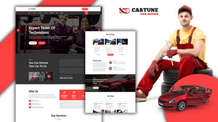 Template HTML5 Halaman Arahan Layanan Perbaikan Mobil Cartune - Fitur Gambar 1