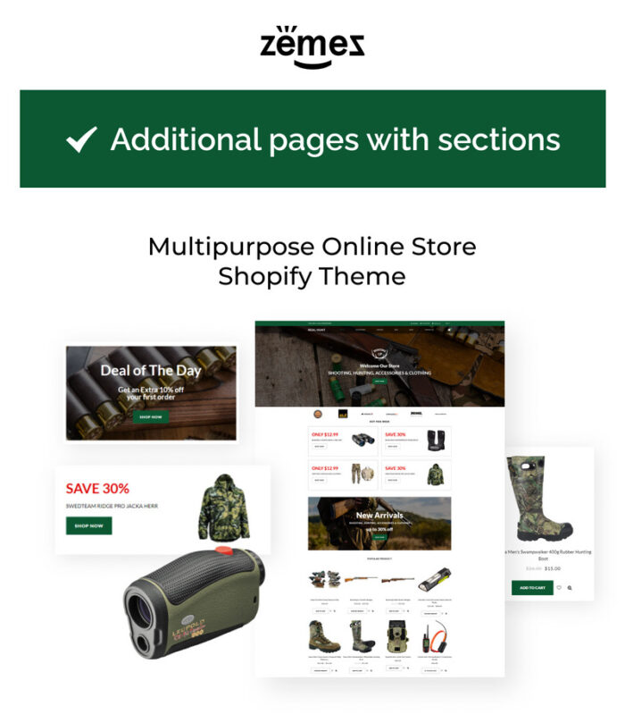 Real Hunt - Tema Shopify Hunting Clean - Fitur Gambar 1