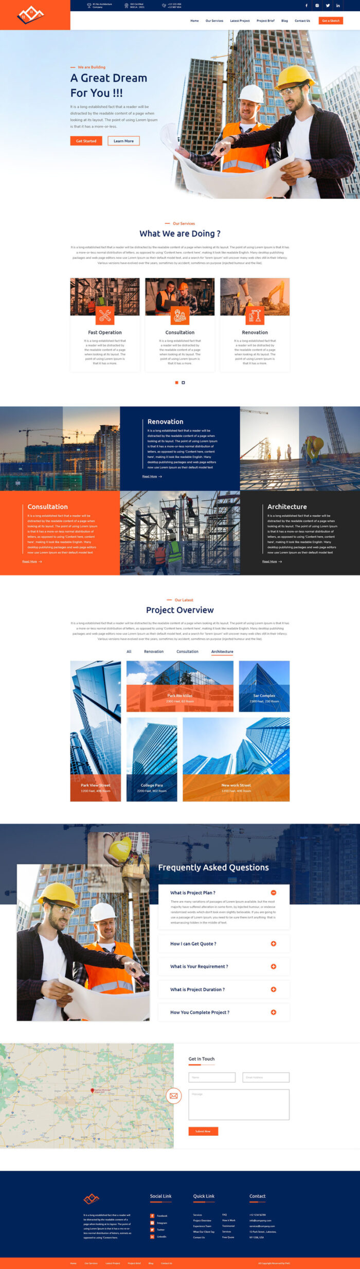 Template Halaman Arahan HTML5 Builderex Construction Services - Fitur Gambar 1