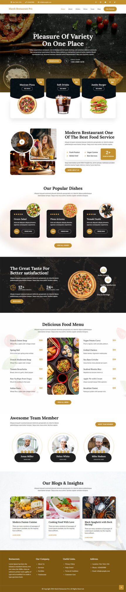 Marsh Restaurant Pro - Tema WordPress Restoran Berbasis Elementor - Fitur Gambar 1