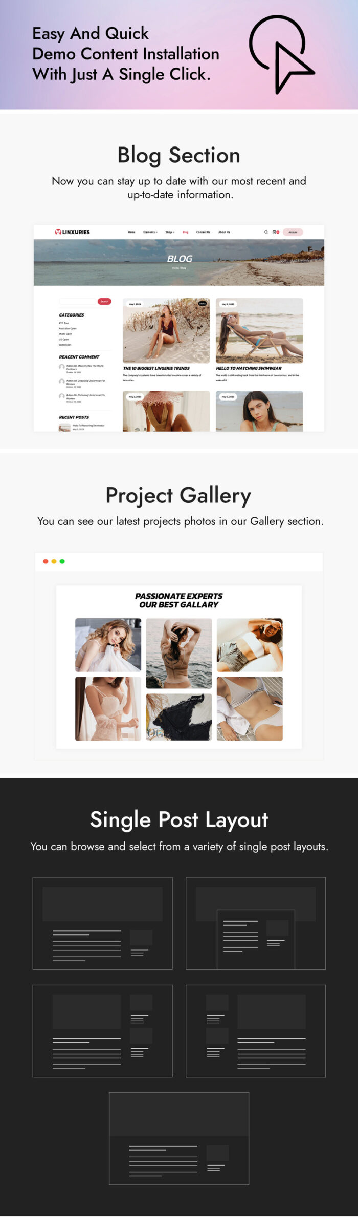 Linxuries - Tema WordPress Lingerie dan Bikini - Fitur Gambar 4