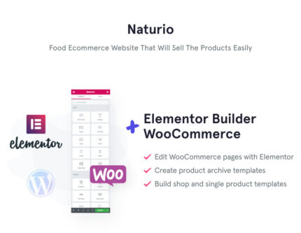 Template Toko Makanan Naturio Elementor Tema WooCommerce - Fitur Gambar 1