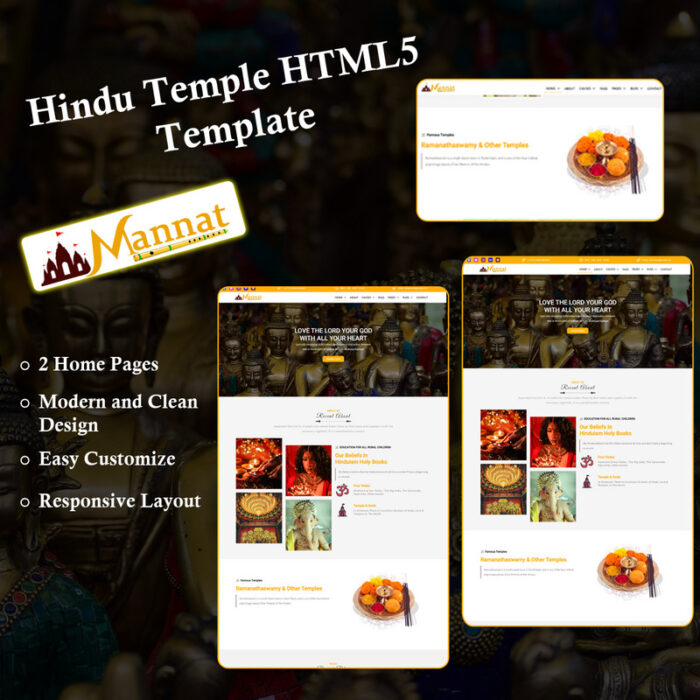 Mannat - Template HTML5 Kuil Hindu - Fitur Gambar 1