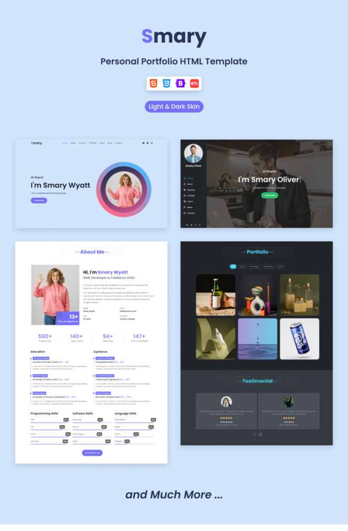 Smary - Template HTML Portofolio Pribadi - Fitur Gambar 1