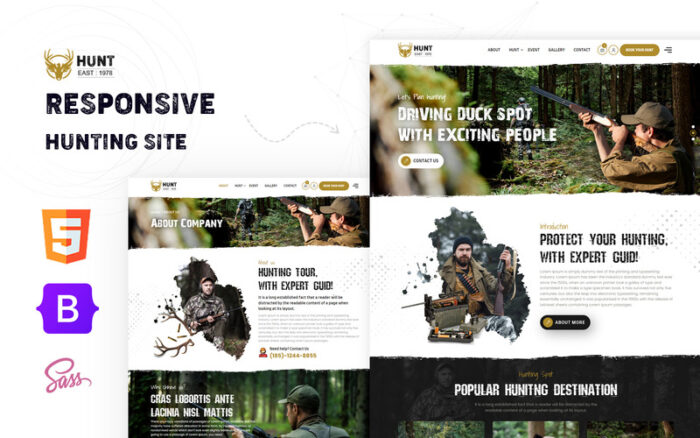 Hunt-East - Template HTML5 untuk Situs Web Peralatan dan Perburuan Luar Ruangan - Fitur Gambar 1