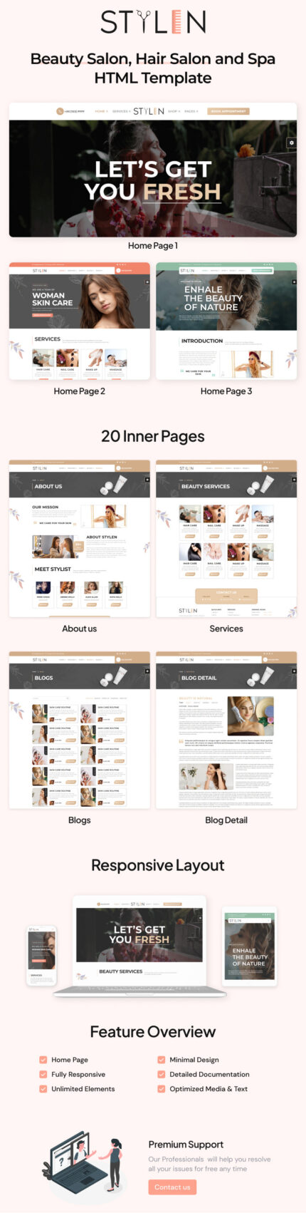 Stylen – Template HTML Salon Kecantikan, Salon Rambut dan Spa - Fitur Gambar 1