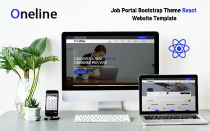 Oneline - Template React Portal Pekerjaan - Fitur Gambar 1