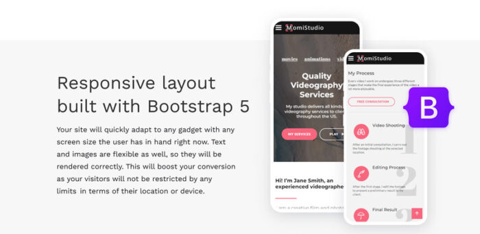 MomiStudio - Template Halaman Arahan HTML5 Layanan Videografi - Fitur Gambar 4