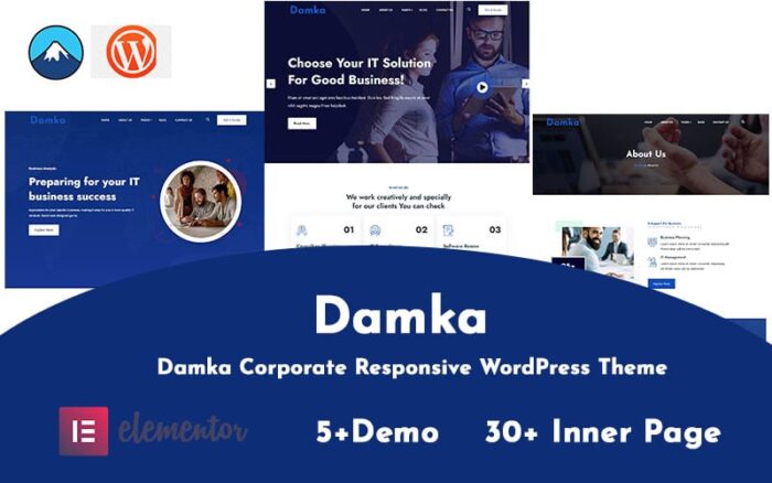 Tema WordPress Responsif Perusahaan Damka