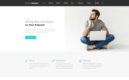 Daniel Booker - Template Situs Web HTML Multihalaman Halaman Pribadi yang Elegan