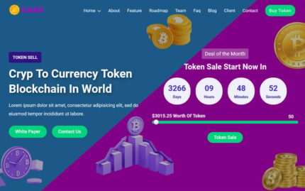 Darr -  Bitcoin & ICO Cryptocurrency Landing Page theme