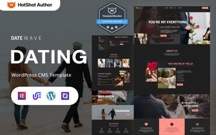 Date Wave - Platform Kencan dan Perjodohan Tema WordPress Elementor