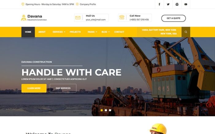 Davana - Template Situs Web Bisnis Industri Responsif