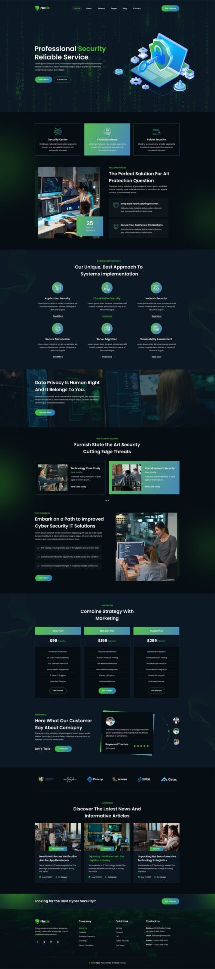 Nexis - Tema WordPress Keamanan Siber - Fitur Gambar 1