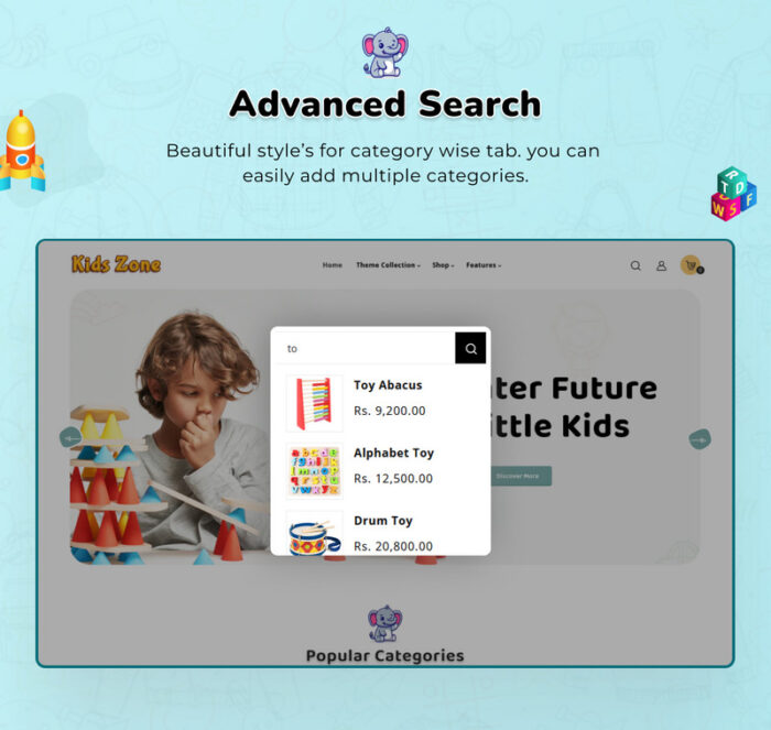 Kids Zone - Mega Toys and Fashion Shopify 2.0 Tema Responsif Premium - Fitur Gambar 5