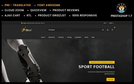 Deaf Stationary and Sports Store PrestaShop Theme