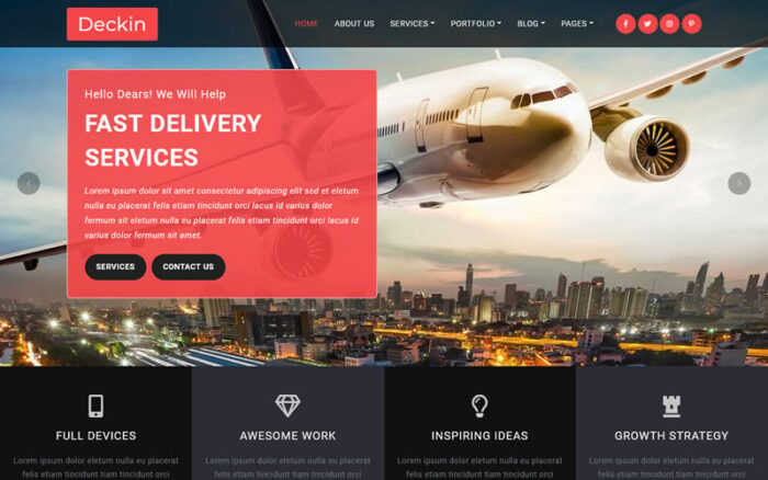 Deckin - Logistics and Transportation HTML5 Template