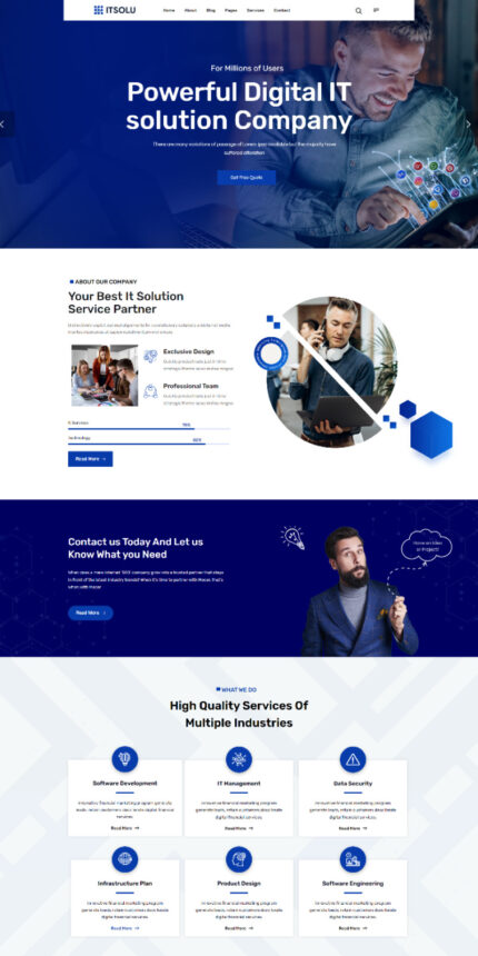 Itsolu - Tema WordPress Solusi Teknologi & TI - Fitur Gambar 1