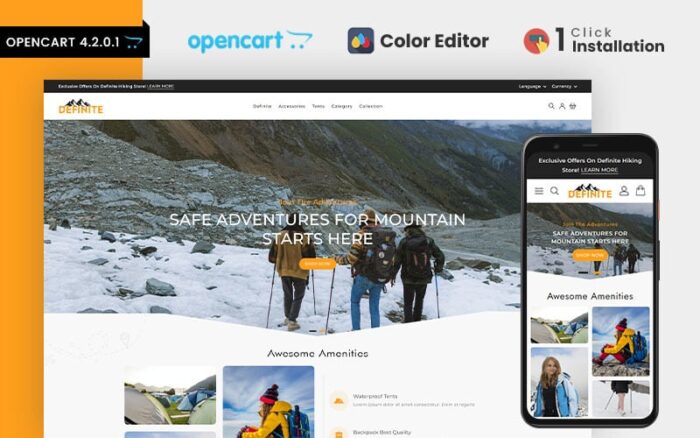 Definite Travel Store Opencart Theme