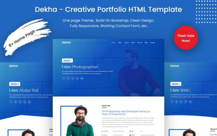 Dekha - Template Halaman Arahan HTML Portofolio Kreatif