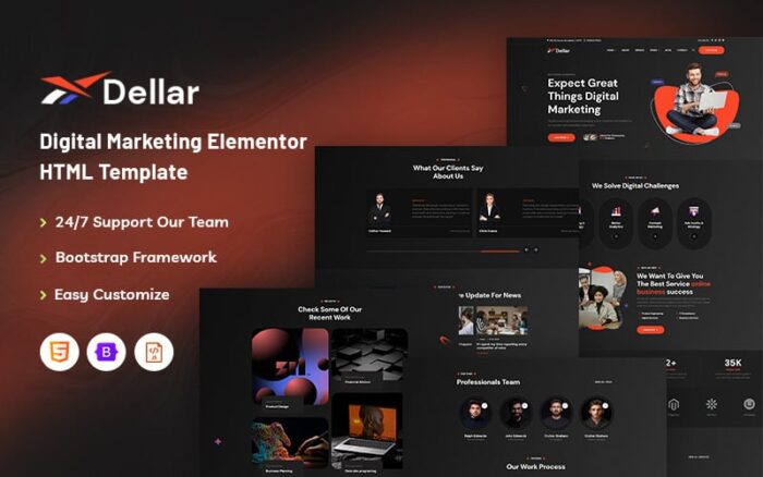 Dellar – Template Situs Web HTML5 Pemasaran Digital