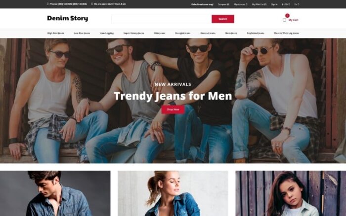 Denim Story - Template OpenCart Bersih untuk E-commerce Jeans