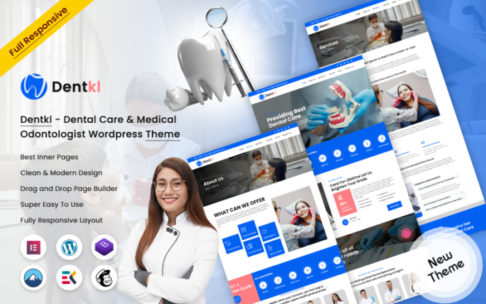 Dentkl - Tema WordPress Dokter Gigi dan Perawatan Gigi