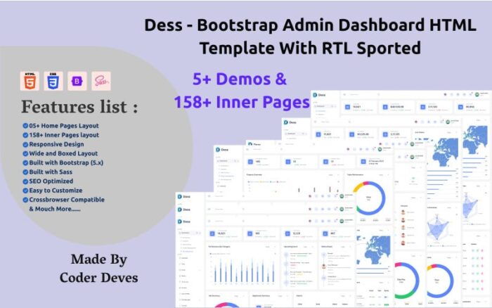 Dess - Bootstrap Admin Dashboard HTML Template With RTL Sported