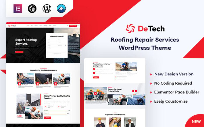 Detech - Repair Roofing Services WordPress Theme