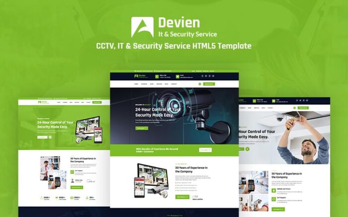 Devien - Template Situs Web HTML5 Responsif untuk Layanan CCTV, TI, dan Keamanan