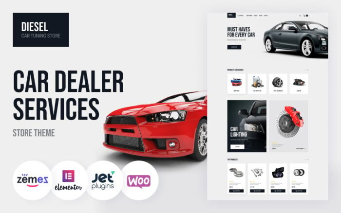 Diesel - Tema Toko Layanan Dealer Mobil WooCommerce