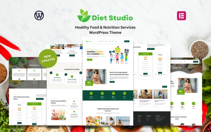 Diet Studio - Tema WordPress Layanan Makanan & Nutrisi Sehat