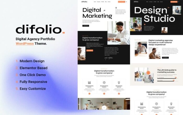 Difolio - Tema WordPress Portofolio Kreatif Agensi Digital