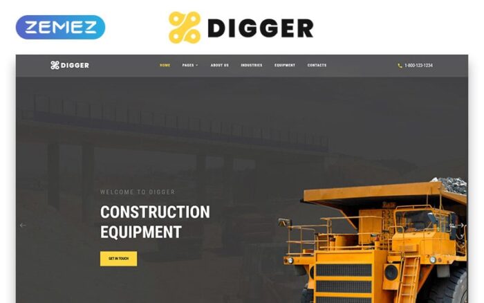 DIGGER - Templat Situs Web HTML Klasik Multihalaman Alat & Peralatan