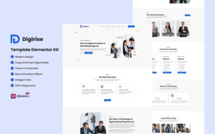 Digirise  - Marketing Agency Ready to Use Elementor Template Kit
